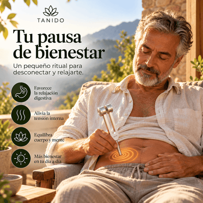 Tanido — Diapasón 128 Hz para tu ritual de calma diaria